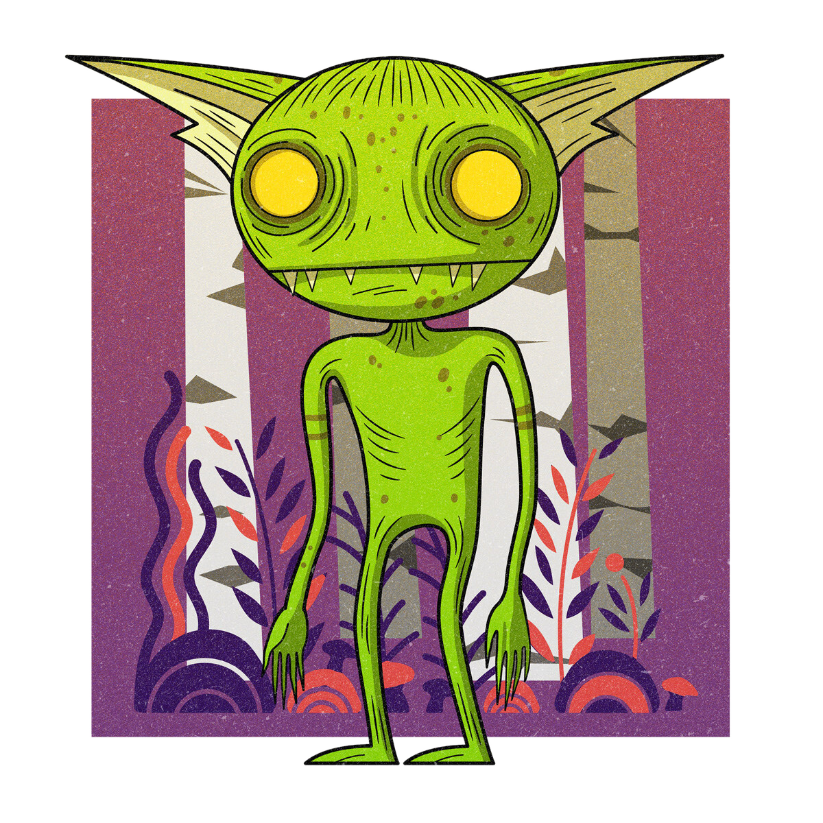 The Little Green Men, drawn as an extraterrestrial said to live in Kentucky.
