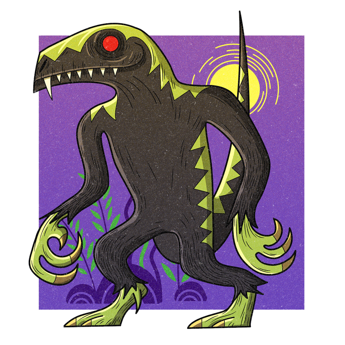 The Lizard Man, drawn as a reptilian humanoid said to live in South Carolina.