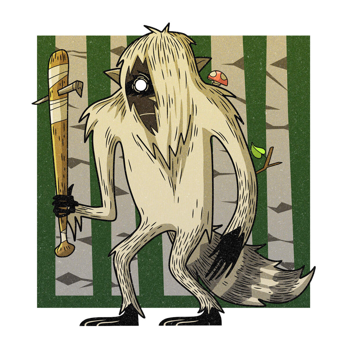 The Swamp Monster, drawn as a hominid and hoax said to live in Delaware.